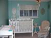 Turquoise Black and White Baby Nursery Decor with Damask Print Crib Bedding for a Prince or  a Princess