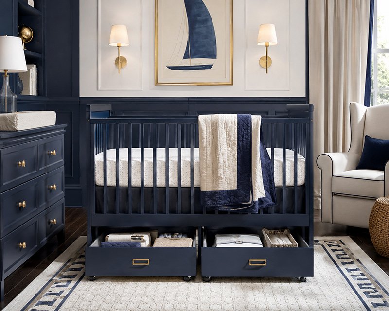 Under the crib storage ideas using rolling bins and hidden nursery organization