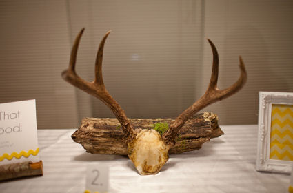 Deer horns baby shower centerpiece