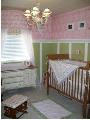 Pink, Green and White Vintage Baby Ballerina Nursery Decorating Ideas and Decor