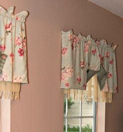 Vintage Floral Print and Plaid Nursery Curtains