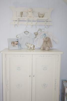 Vintage Antique White and Blue Safari Baby Nursery Theme and Decor