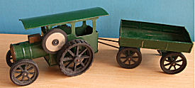 Child's vintage John Deere Green iron farm tractor