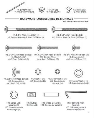Darlington m15801 4 in 1 Crib parts diagram