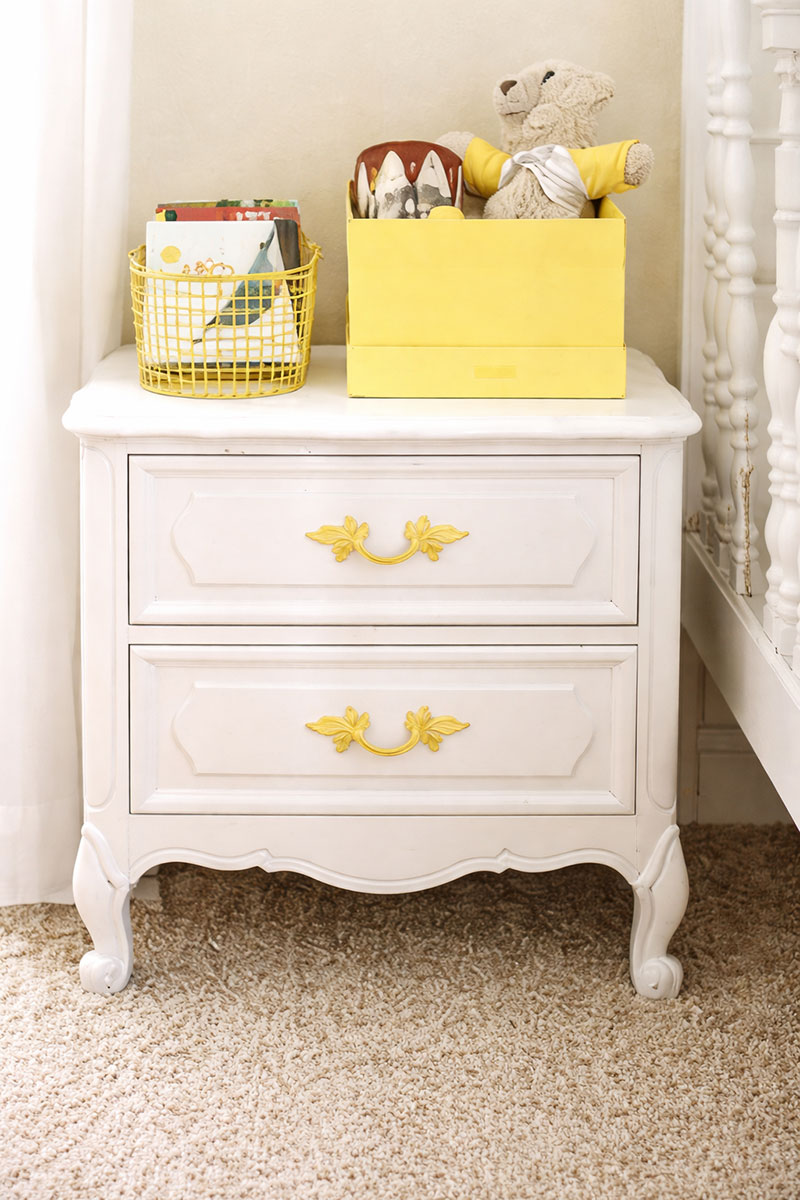 Vintage painted night stand DIY makeover before and after pictures