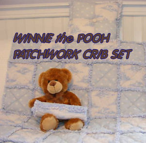 patchwork baby crib quilt set winnie the pooh 