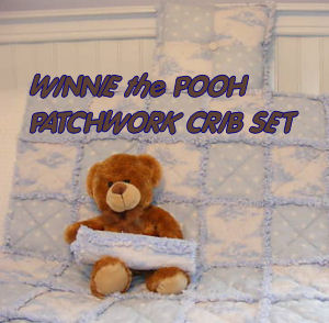 patchwork baby crib quilt set winnie the pooh 