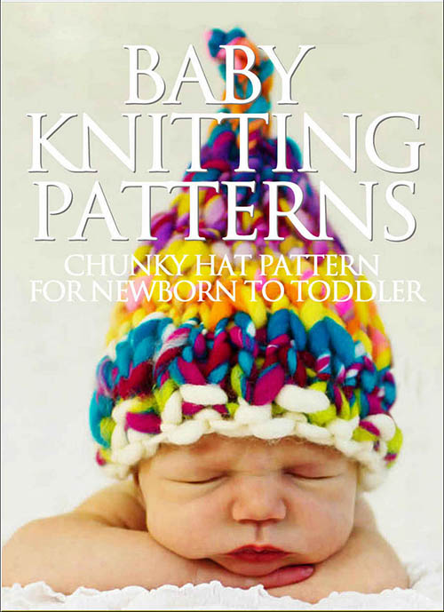 Quick n easy bulky chunky knit baby hat knitting pattern.  Newborn infant photo shoot photography prop ideas