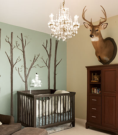woodland animals deer theme nursery for a baby boy