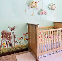 Enchanted Forest Friends Nursery Ideas With Baby Deer Owls Forest Meadow Theme Nursery With Baby Deer Bedding