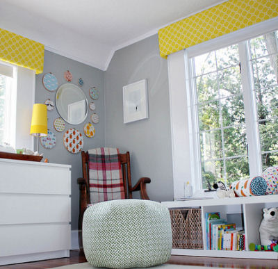 Colorful Yellow and Gray Baby Nursery Design