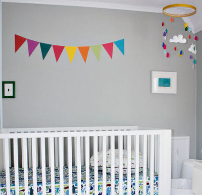 Colorful Yellow and Gray Baby Nursery Design